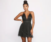 Robe patineuse en maille et dentelle Allure